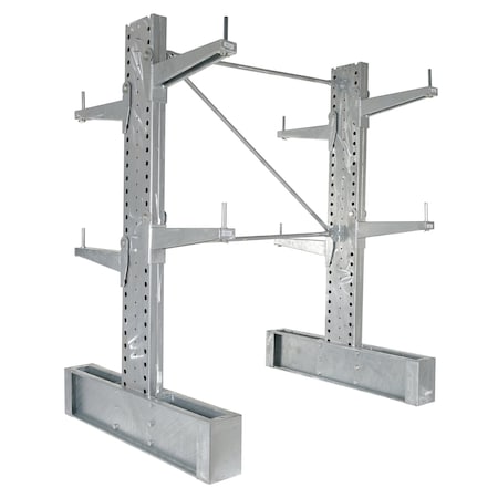Vestil Gray Galvanized Double Cantilever Heavy Duty Upright Set 24" Arms HDU-C-8-24-G-SET